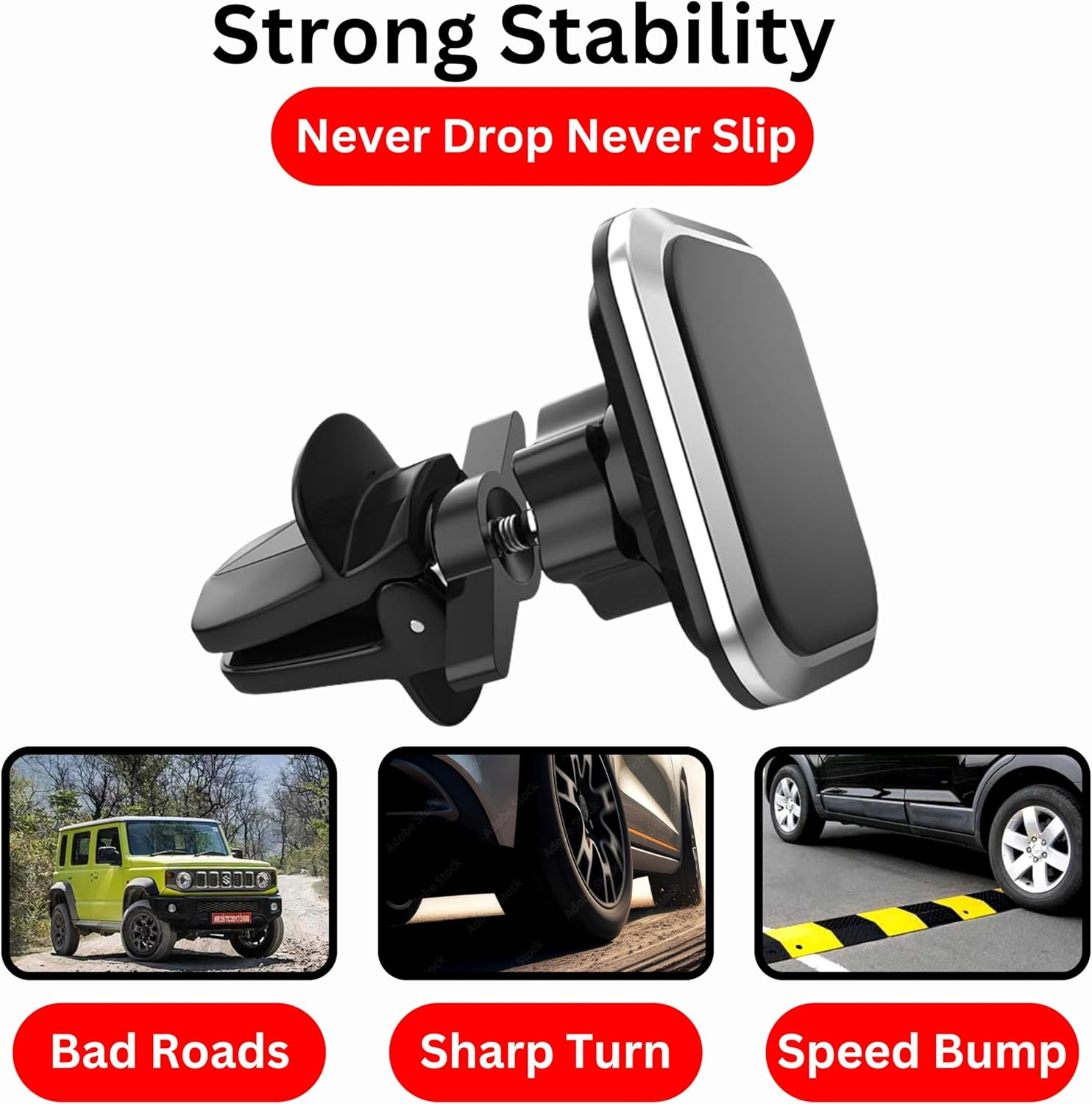 DEEN Magnetic Car Phone Holder - Ultimate Car Phone Mount for Air Vent. Mobile Phone Holder for Car Allowing You to Navigate, Answer Calls, or Control Music .Car Mount Compatible with All Smartphones image number 1