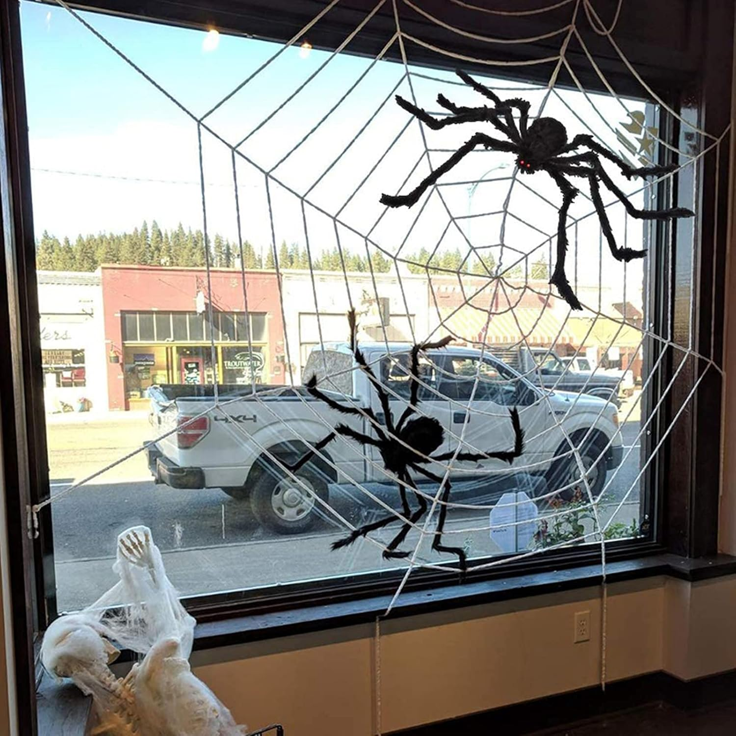 Halloween Decorations Giant Spider Web Decorations for Indoor Outdoor Halloween Decoration Yard Parties Supplies (B) image number 1