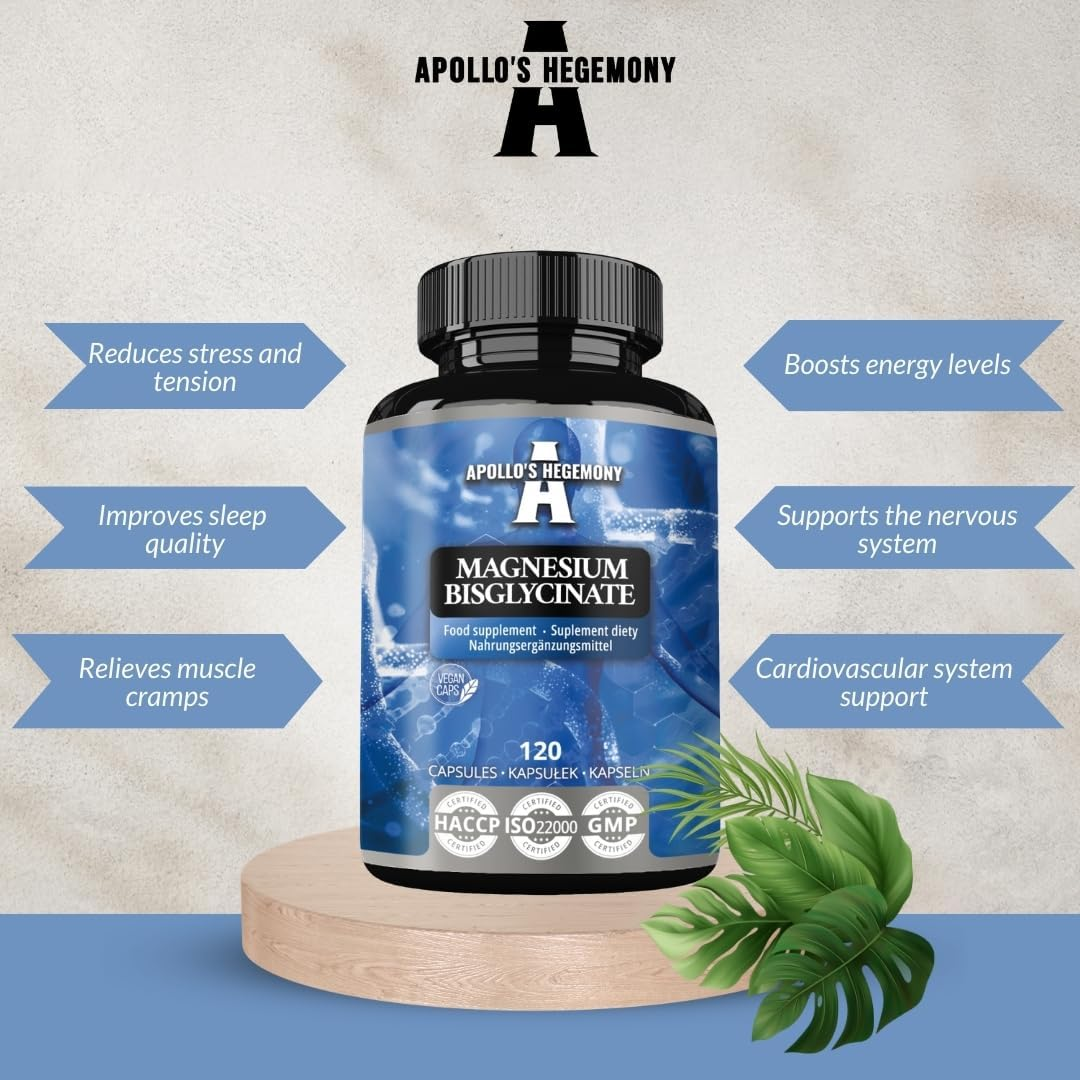 Magnesium Bisglycinate 100 Mg per Capsule - 120 Vegan Capsules - 4 Month Supply - for Enhanced Absorption - Dietary Supplement from Apollo'S Hegemony image number 3