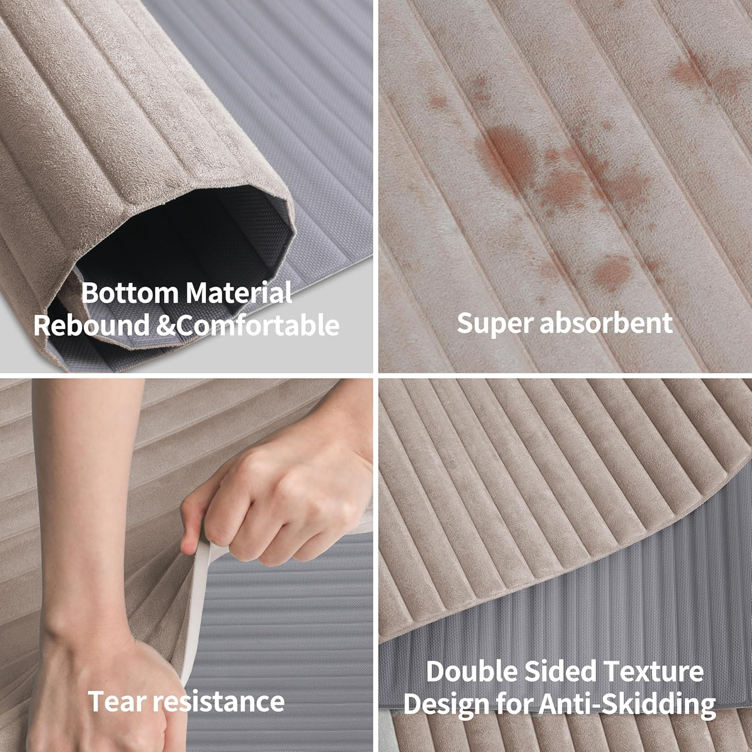 OGOGO Yoga Mat with Suede Finish, Extra Long and Wide 74 X 26 X 1/3 Inches Thick POE Material, Wavy Texture Non-Slip Design image number 1