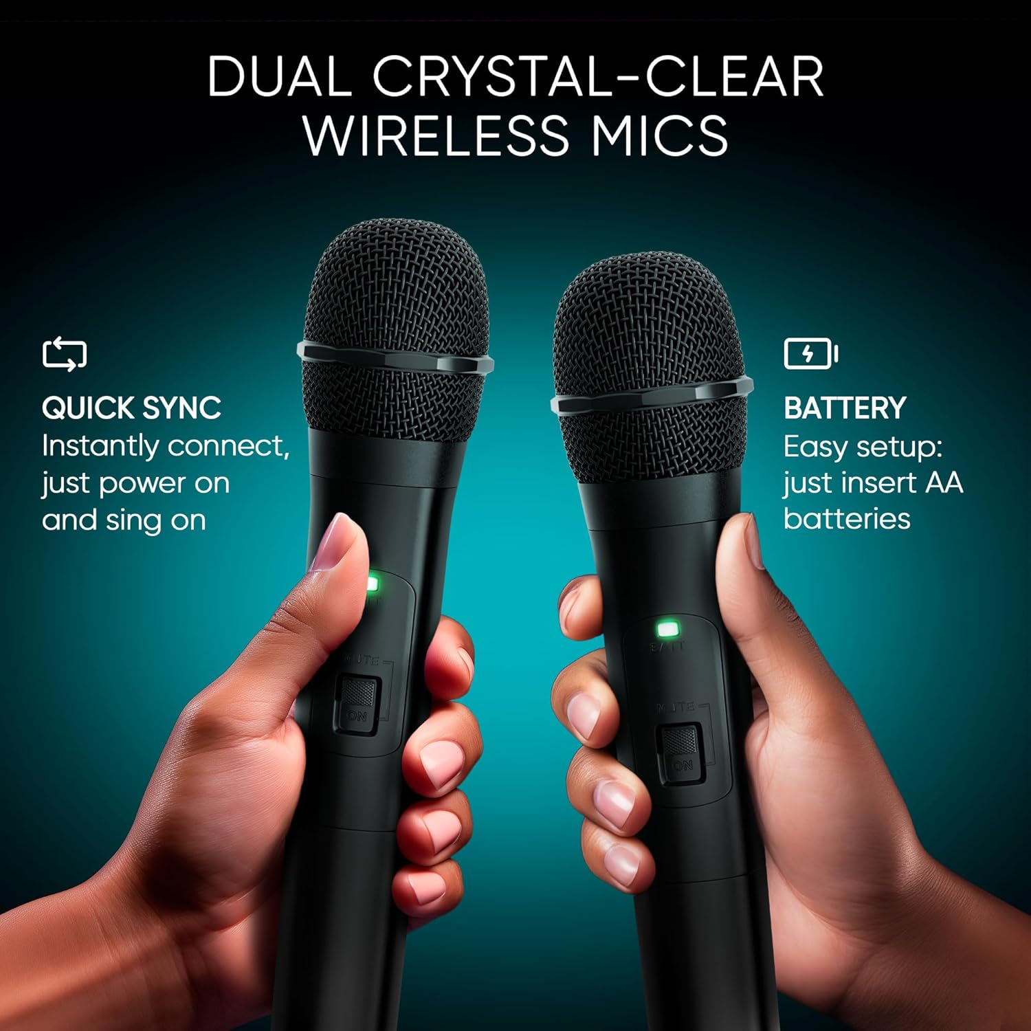 MASINGO Karaoke Machine for Kids and Adults with 2 Wireless Bluetooth Microphones, PA Portable Speaker with Colorful LED Lights, Supports TF Card/Usb, AUX/MIC In, TWS for Home Party, Burletta C10 V2 image number 6