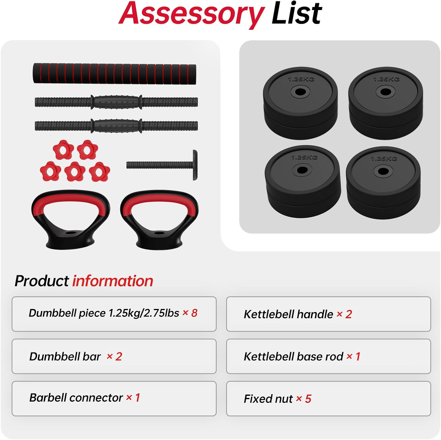 JOROTO JD10/JDS10/JDS30 Adjustable Dumbbell Set, 4 in 1 Weights Dumbbells Set with Connector, Weight Set for Home Gym Used as Barbell, Kettlebells, Push up Stand, Men Women Exercise Fitness Equipment image number 6