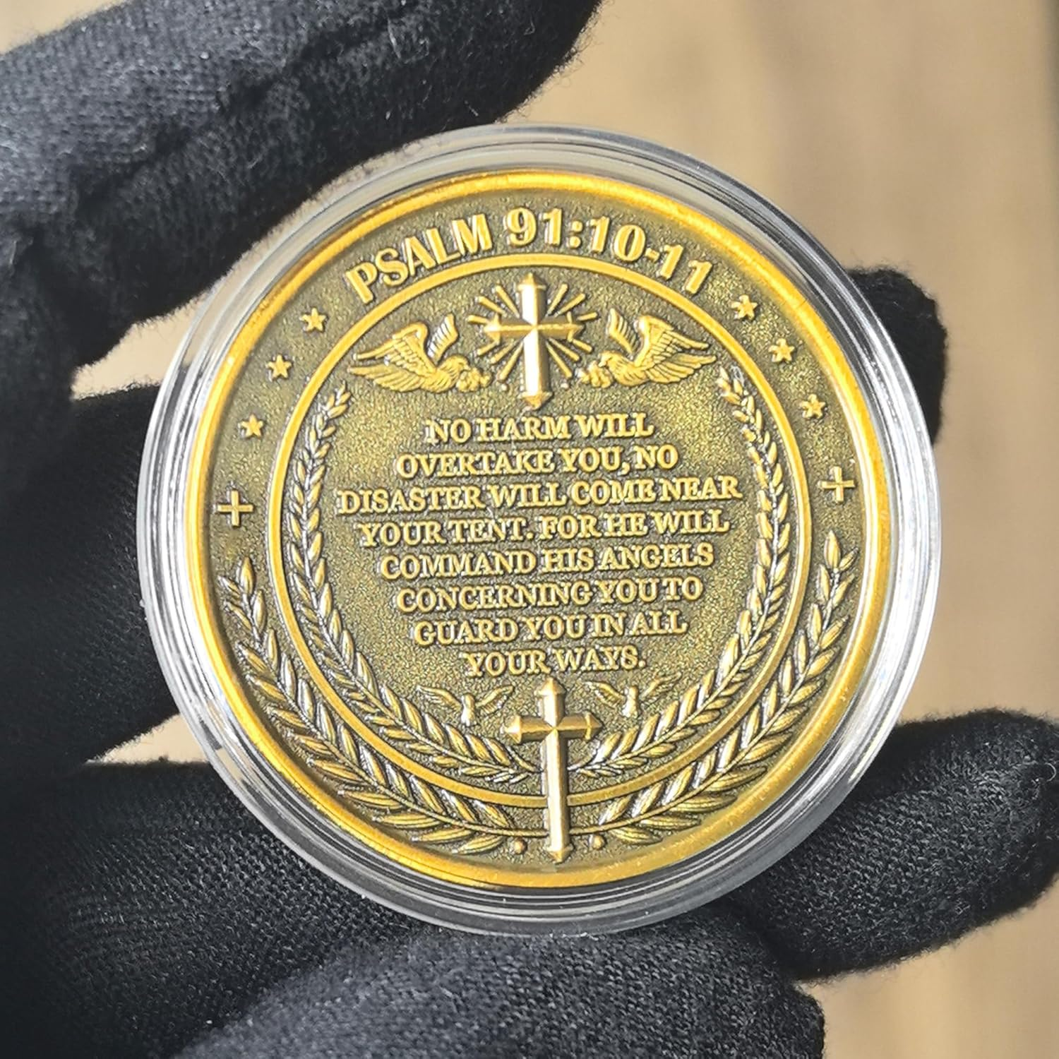 Archangel Michael Protection Challenge Coin for Divine Guidance and Safety Bible Verses Pocket Token image number 2