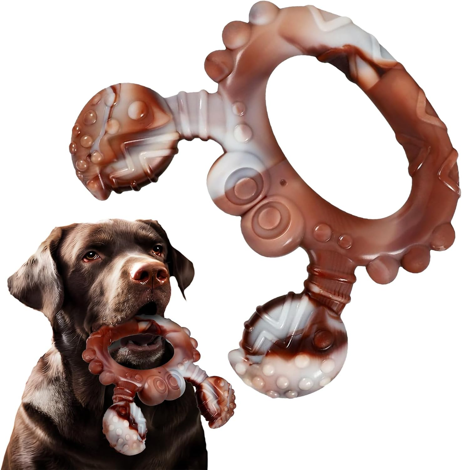 Adpartner Dog Chew Toys for Aggressive Chewers, Puppy Teething Toys Tough Beef Flavored Dog Toys to Teeth Cleaning Reduce Pet Anxiety and Boredom, Nylon Crab Dog Bone Toy for All Breeds of Dogs image number 2