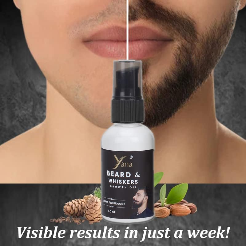 Yana Beard Oil for Beard Growth Thicker Shine Bold Beard & Mustache image number 3