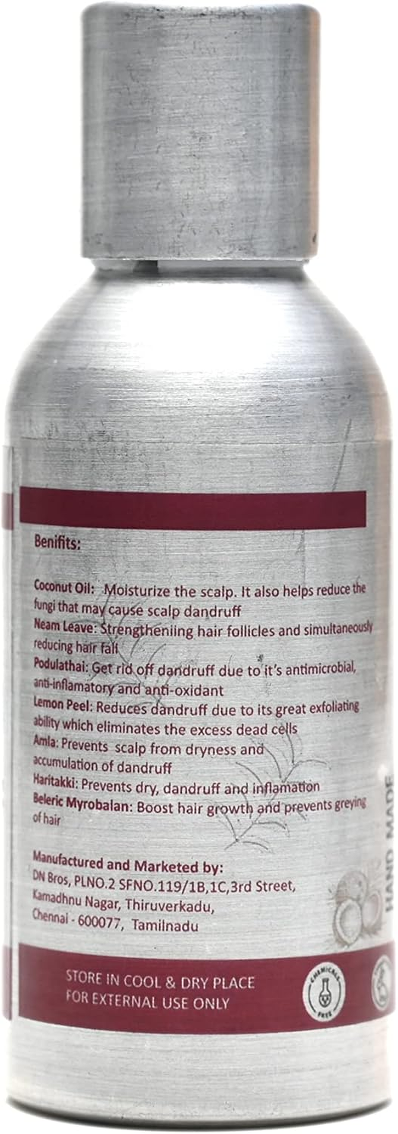 Handmade Anti-Dandruff Hair Oil - Enhanced with Neem, Lemon, Amla, Tea Tree Oil, Dandruff Hair Oil for Men & Women, 100 ML image number 1