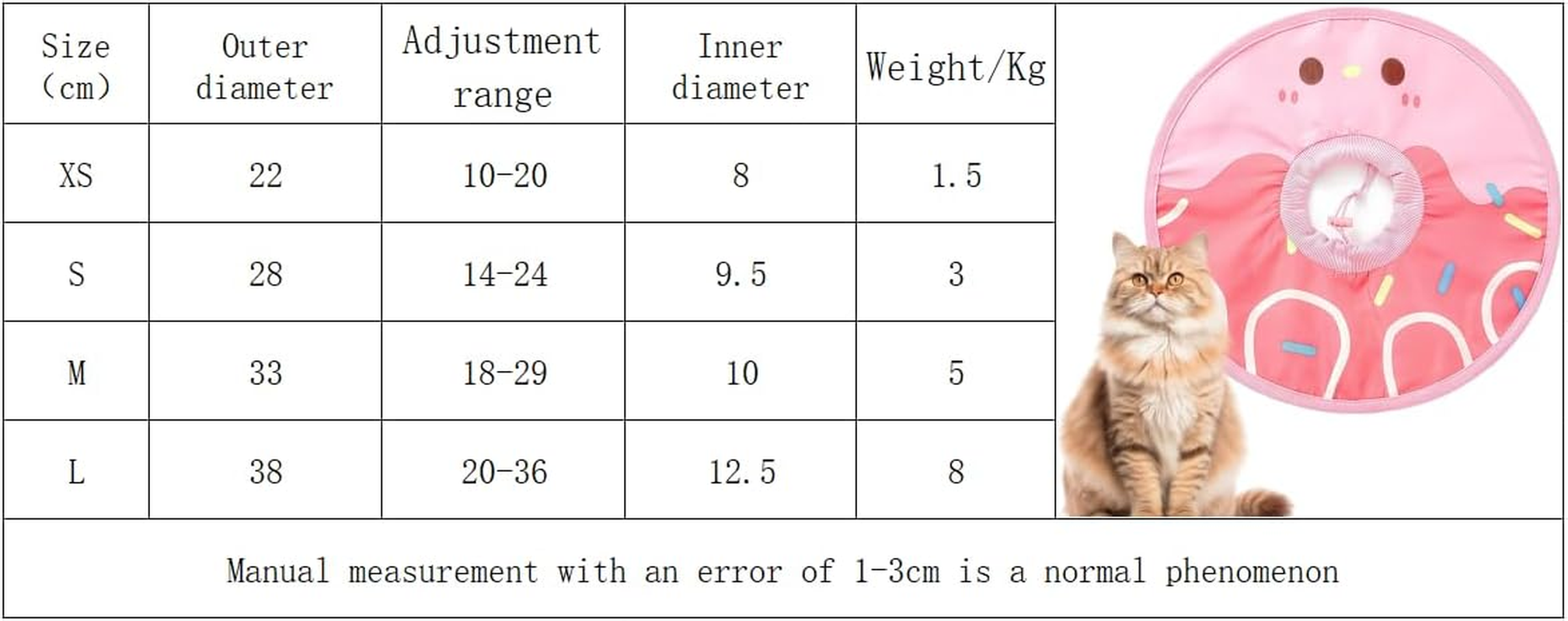 Waterproof Cat Head Cover, Lightweight Cat Head Cover, Donut Cat Recovery Collar, Licking and Scratching Free Head Cover Pet Collar (Pink, M) image number 6