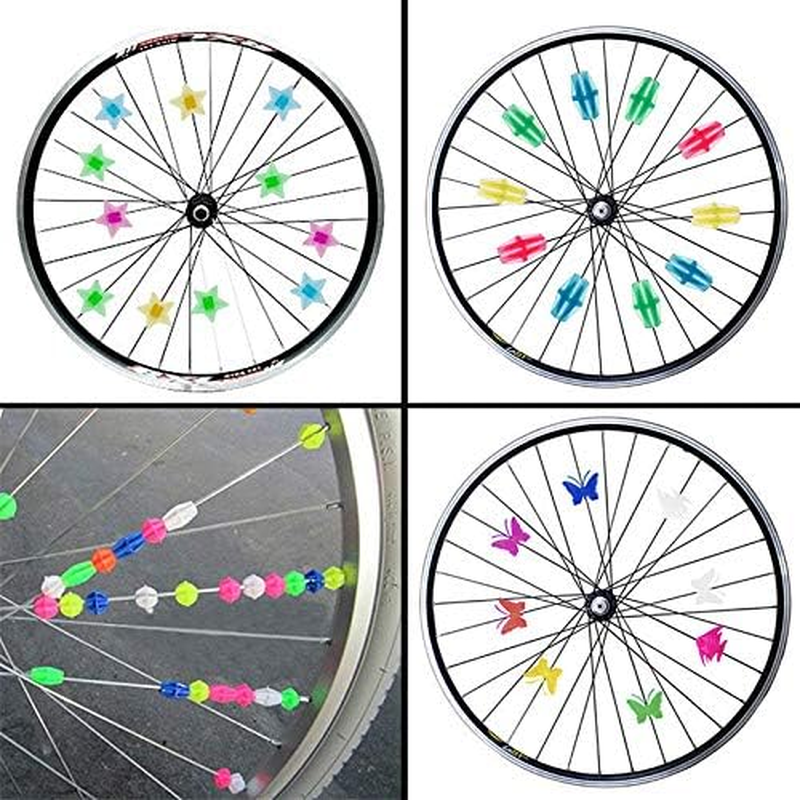 72Pcs Bike Bicycle Wheel Plastic Spoke Bead Children Kids Clip Colored Decor image number 3