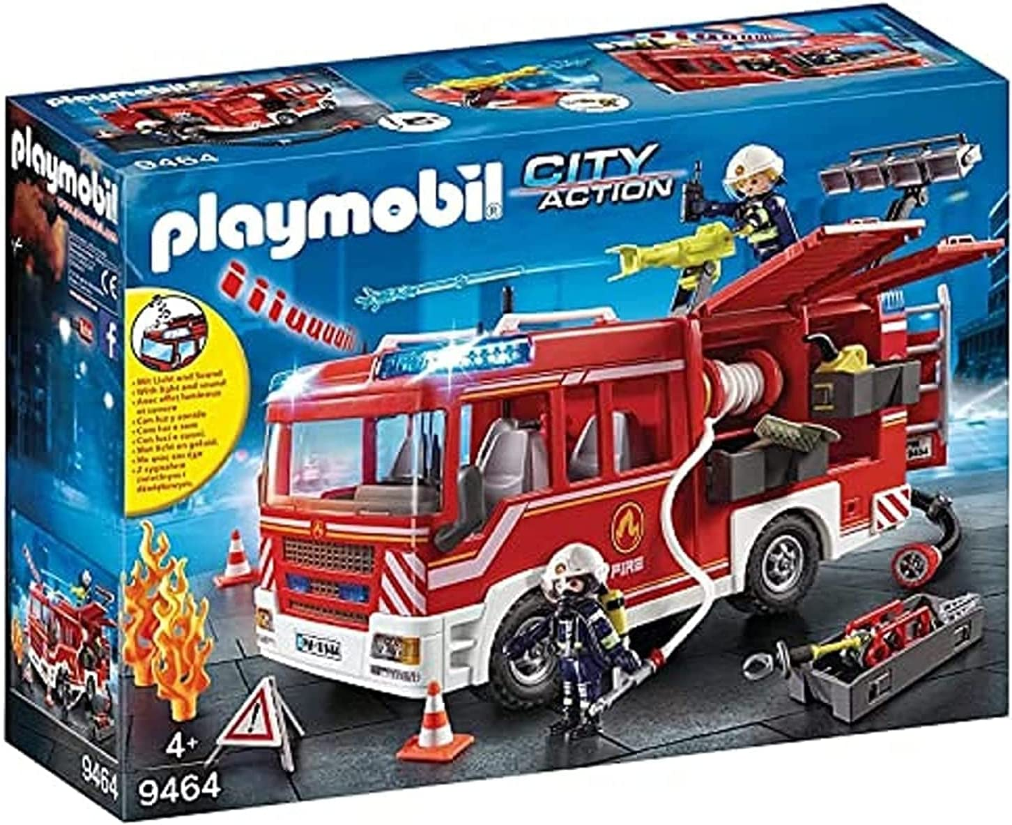 Playmobil Fire Engine Playset &ndash; Rescue Vehicle Toy with Firefighter Figures & Accessories for Kids Age 4+ image number 1
