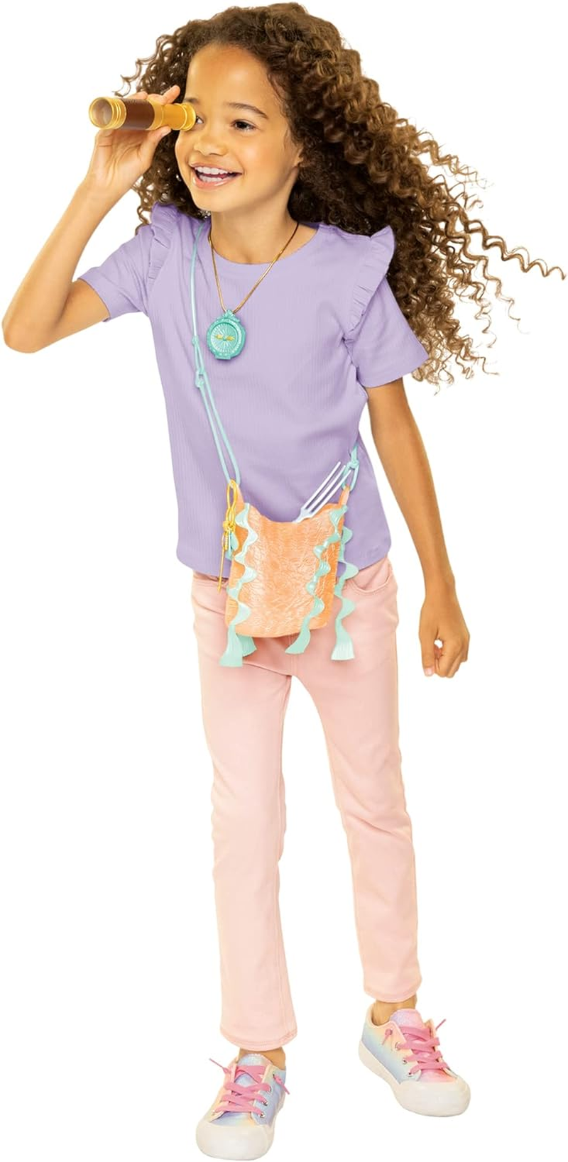Disney the Little Mermaid Ariel Treasure Bag with Detachable Key Ring & Charms, Expanding Spy Glass, Compass and Dinglehopper Fork! Pretend Play Toys for Girls image number 4