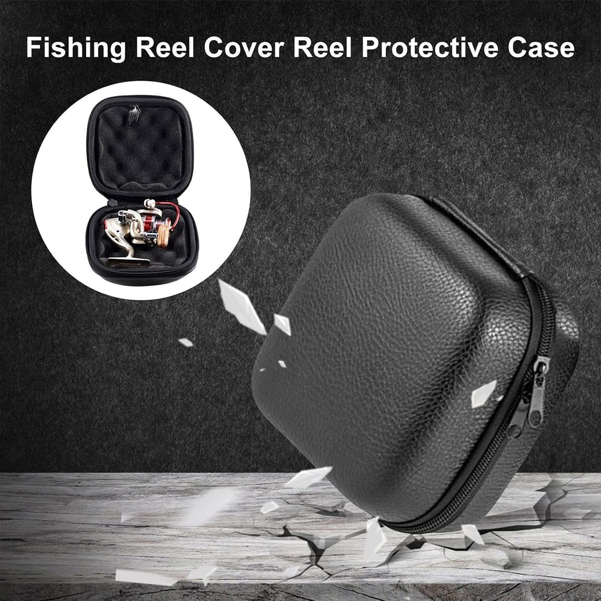AIMALL Fishing Reel Storage Case with Shockproof Protection - Water-Resistant, Durable EVA Design, Sizes S/M/L for Spinning and Casting Reels image number 1