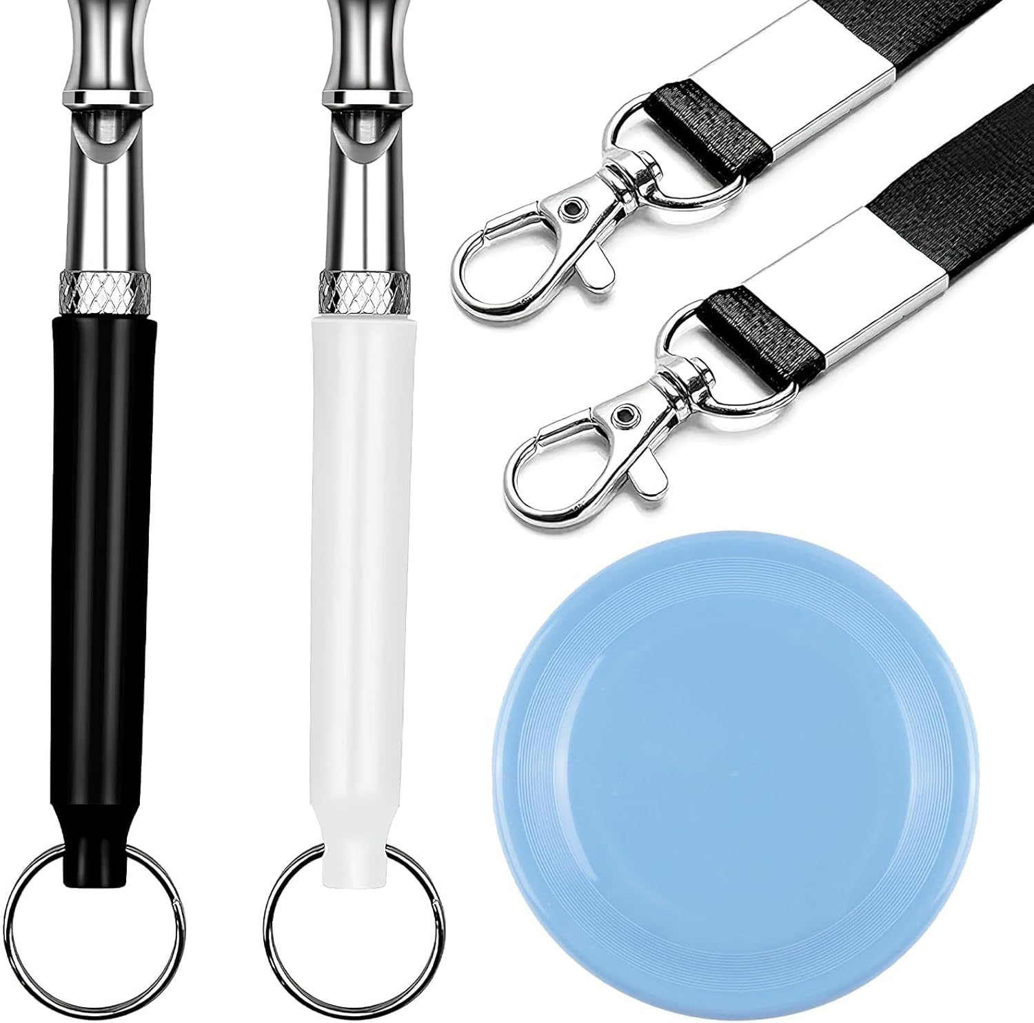 3 Pcs Dog Whistle Frisbee, Adjustable Ultrasonic Silent Dog Whistles to Stop Barking Neighbors Dog Flying Disc Puppy Flyer Toy React Faster Training Interactive Toys for Small Medium Dog (Blue) image number 3