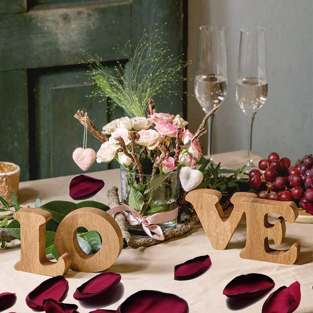 200Pcs Silk Rose Petals Burgundy Artificial Flowers Petals Flower Girl for Wedding Romantic Night Valentines Party Dinner Table Decoration image number 1