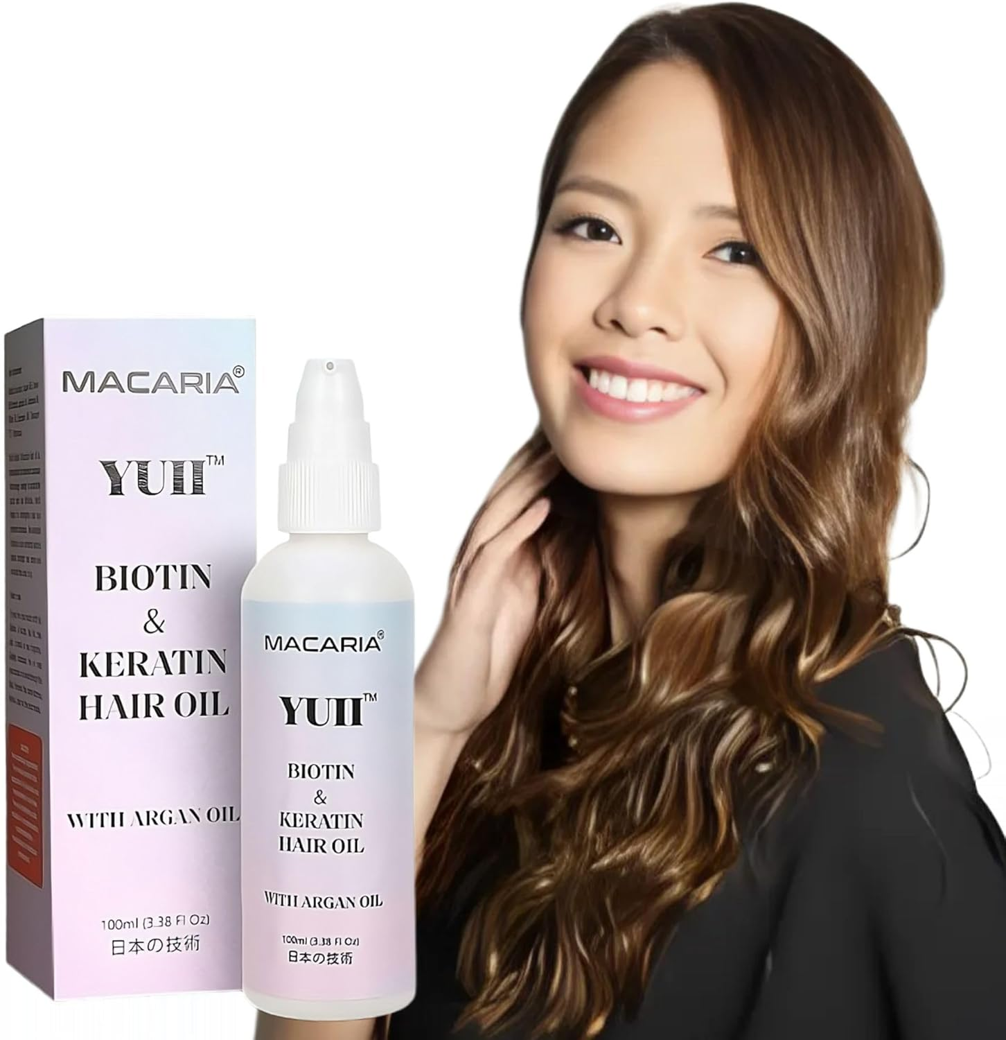 YUII Biotin Hair Oil with Argan Oil for Dull Frizzy & Dry Hair Biotiin Hair Oil Strengthening Motes Growth Shine image number 6