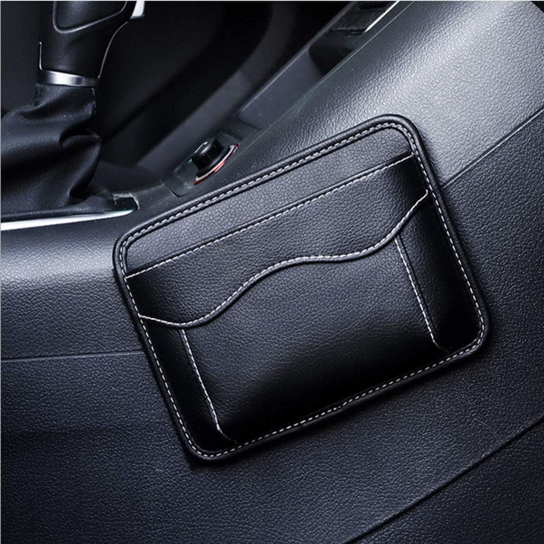 Car Side Pocket Organizer, PU Leather Storage Pocket Pouch Cell Phone Sunglasses Holder for Car image number 2