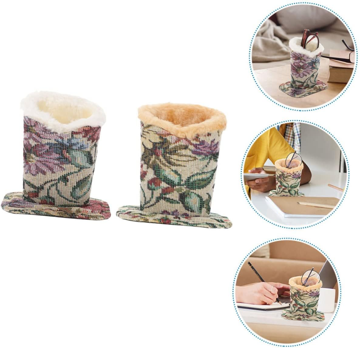 LABRIMP 2Pcs Plush Lined Eyeglasses Stand Compact Design for Desk Nightstand Car Protective Holder with Soft Interior for Safe Eyewear Storage Stylish Glasses Display Holder image number 2