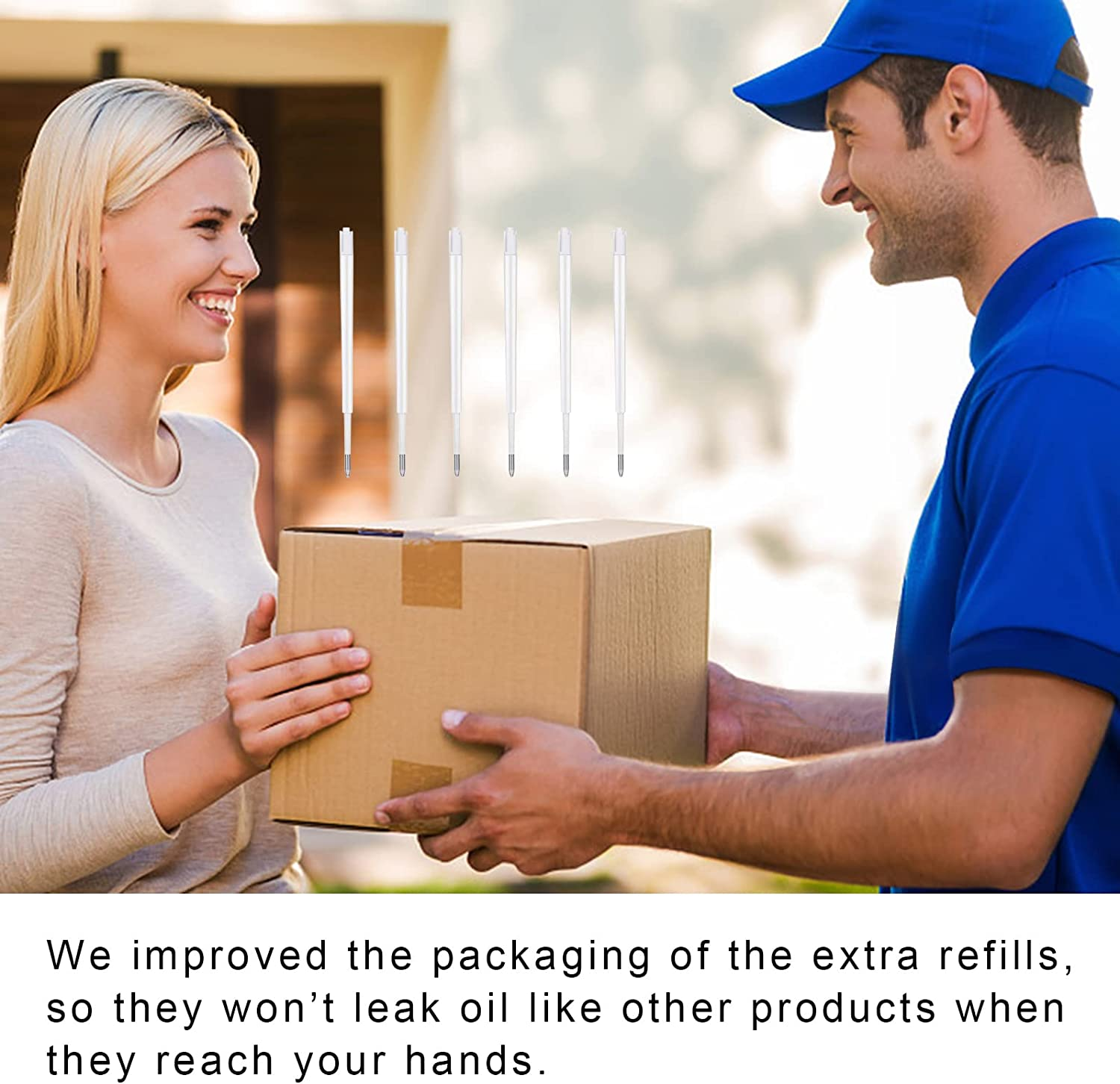 Big Fat Pens (12 Pack) Aids Writing for Tremor, Arthritis, Parkinson, Handicap, Carpal Tunnel Large Wide Grip Pen Retractable Ballpoint Pens (6 Pens + 6 Black Refills) image number 1