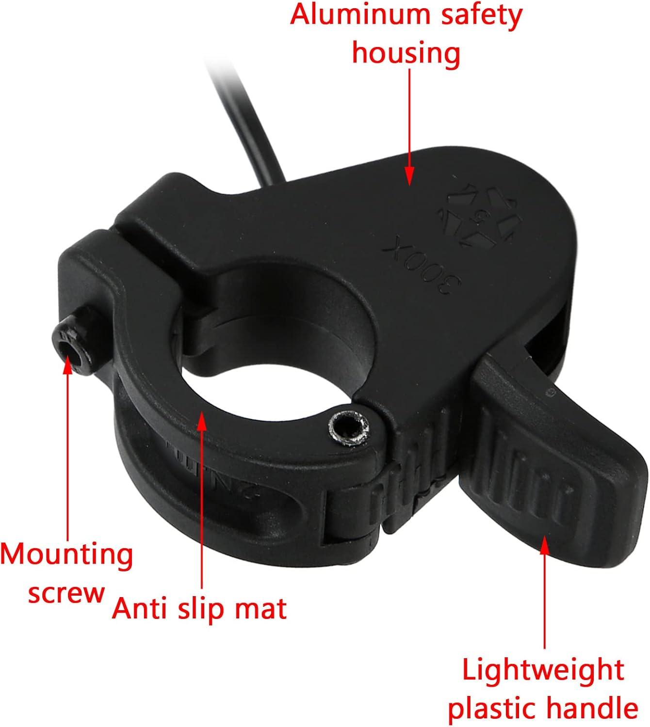 Electric Scooter Thumb Throttle, 300X Speed Control Electric Bike Thumb Throttle for 12V, 24V, 36V, 48V, 52V, 72V Ebike, Waterproof Left and Right Universal Finger Throttle Accelerator image number 3