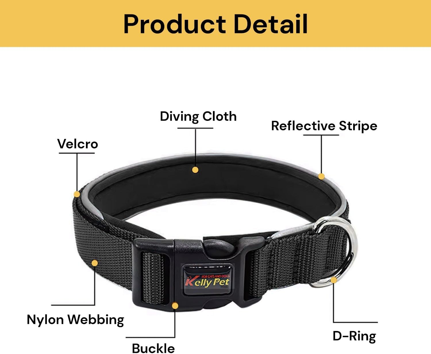EZONEDEAL Heavy Duty Dog Collars for Medium Dogs - Nylon Puppy Collar, Medium Dog Collar, Pet Collar Suitable for Most of Male Female Dogs - Adjustable Breathable (Medium, Orange) image number 4