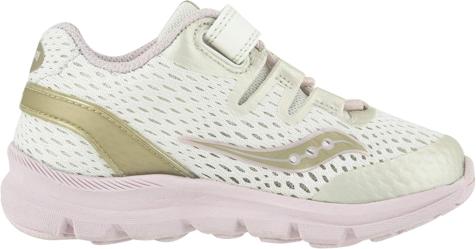Saucony Girls' Baby Freedom ISO Sneaker, White/Pink/Gold image number 1
