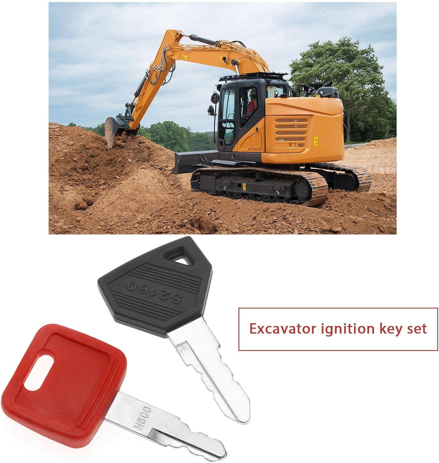 16PCS Ignition Starter Key Set RE183935 K250 787 68920 F900 14603 606 301 H806 D250 459A H800 52160 777 5P8500 14607 for Excavator Forklift Tractor Road Roller image number 2