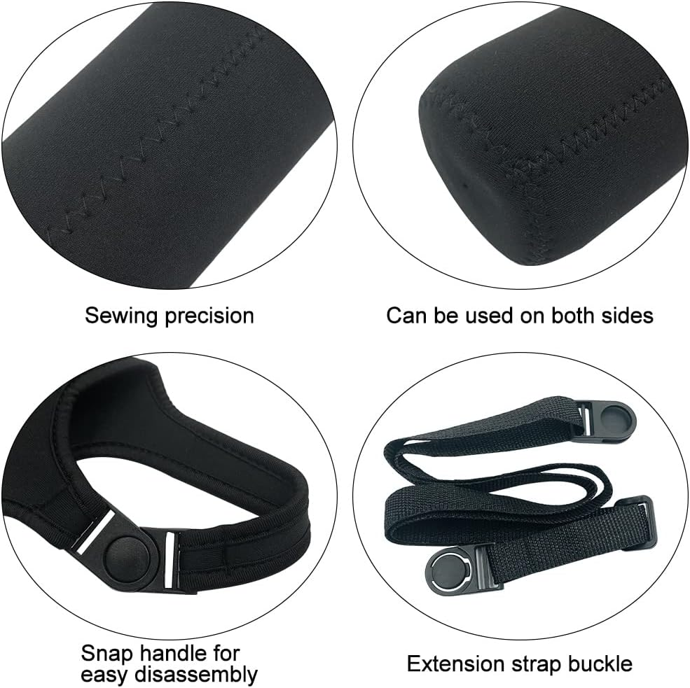 4 Pack Water Bottle Carrier,Danzix Neoprene Sleeve Water Bottles Cup Carrier with 4 Shoulder Strap,Fit for All 16Oz-20Oz Sport Water Bottle-Black