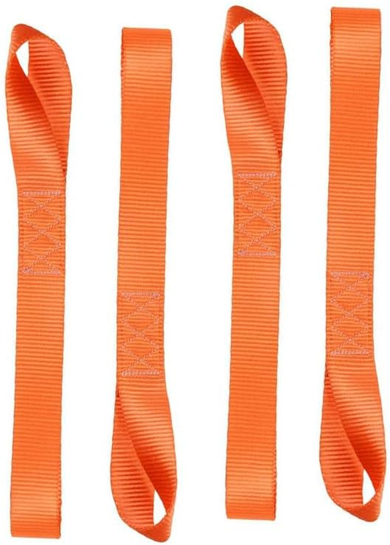 Soft Loop Tie down Straps - 4 Pack Heavy Duty Motorcycle Fastening Device, Nylon Cargo Straps for Motorbike (Orange) image number 1