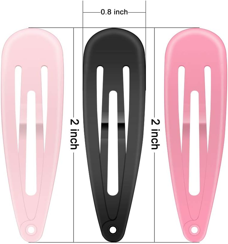 Hair Clips, ECADY (100-Pack 20 Colors) Non-Slip Snap Barrettes for Girls, Women, Kids - 2 Inch image number 2