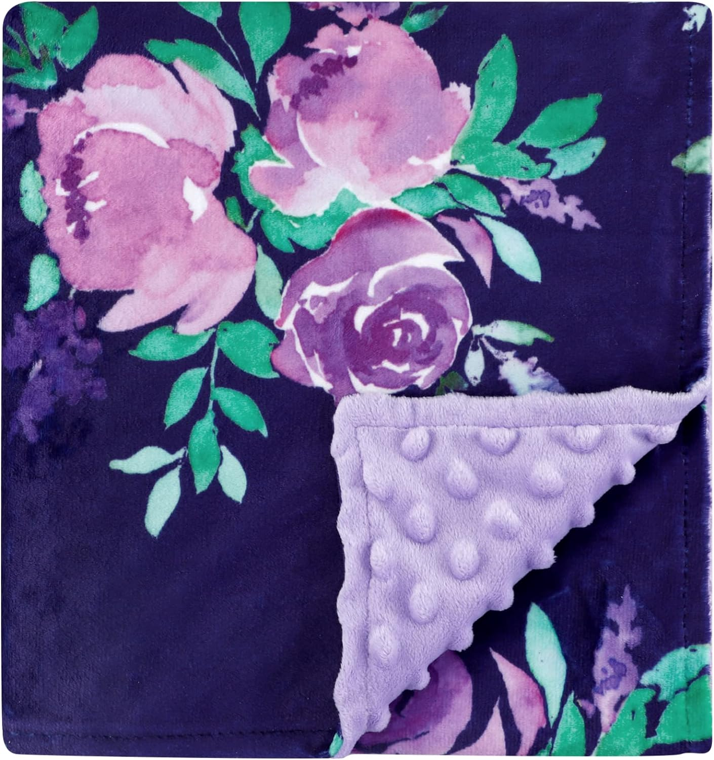 TANOFAR Baby Blanket for Girls Purple Floral Minky Blanket Super Soft Toddler Receiving Blanket with Dotted Backing 30 X 40 Inch image number 3