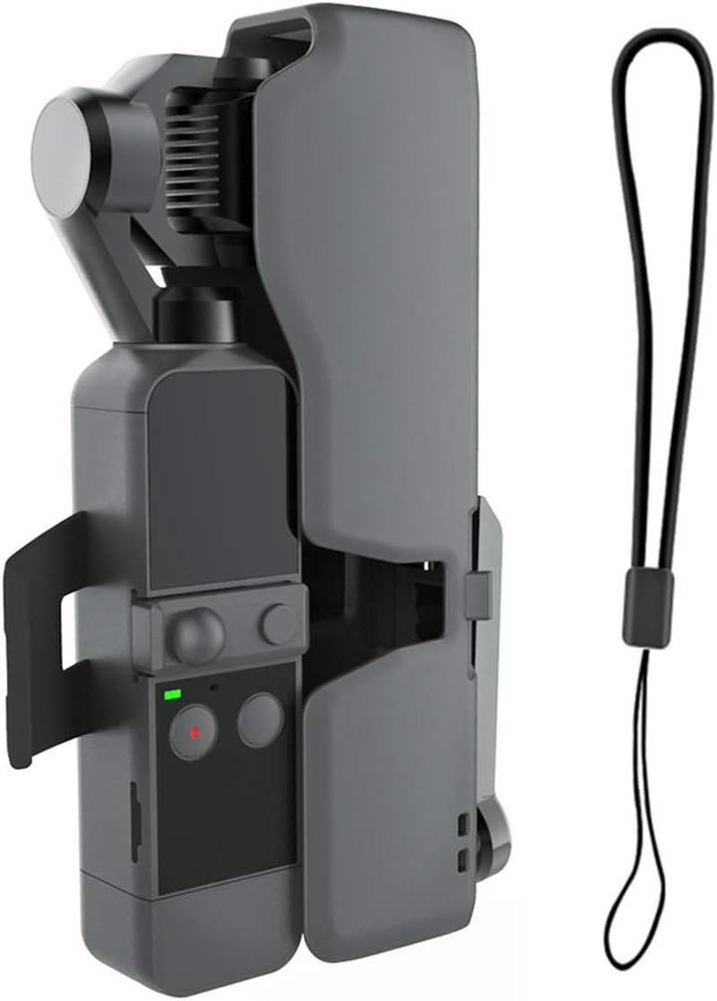 RCGEEK Protect Case Compatible with DJI Osmo Pocket 2 with Extra Spare TF Card Slot Portable Hard OSMO Pocket 2 Carrying Case Storage Box with Lanyard Plastic Holder Storage Protector Cover