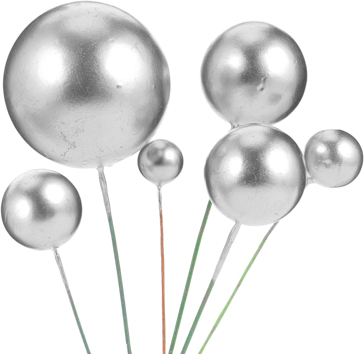 30Pcs Ball Cake Topper Birthday Decorations Pastel Dessert Props Ball Shape Ornament