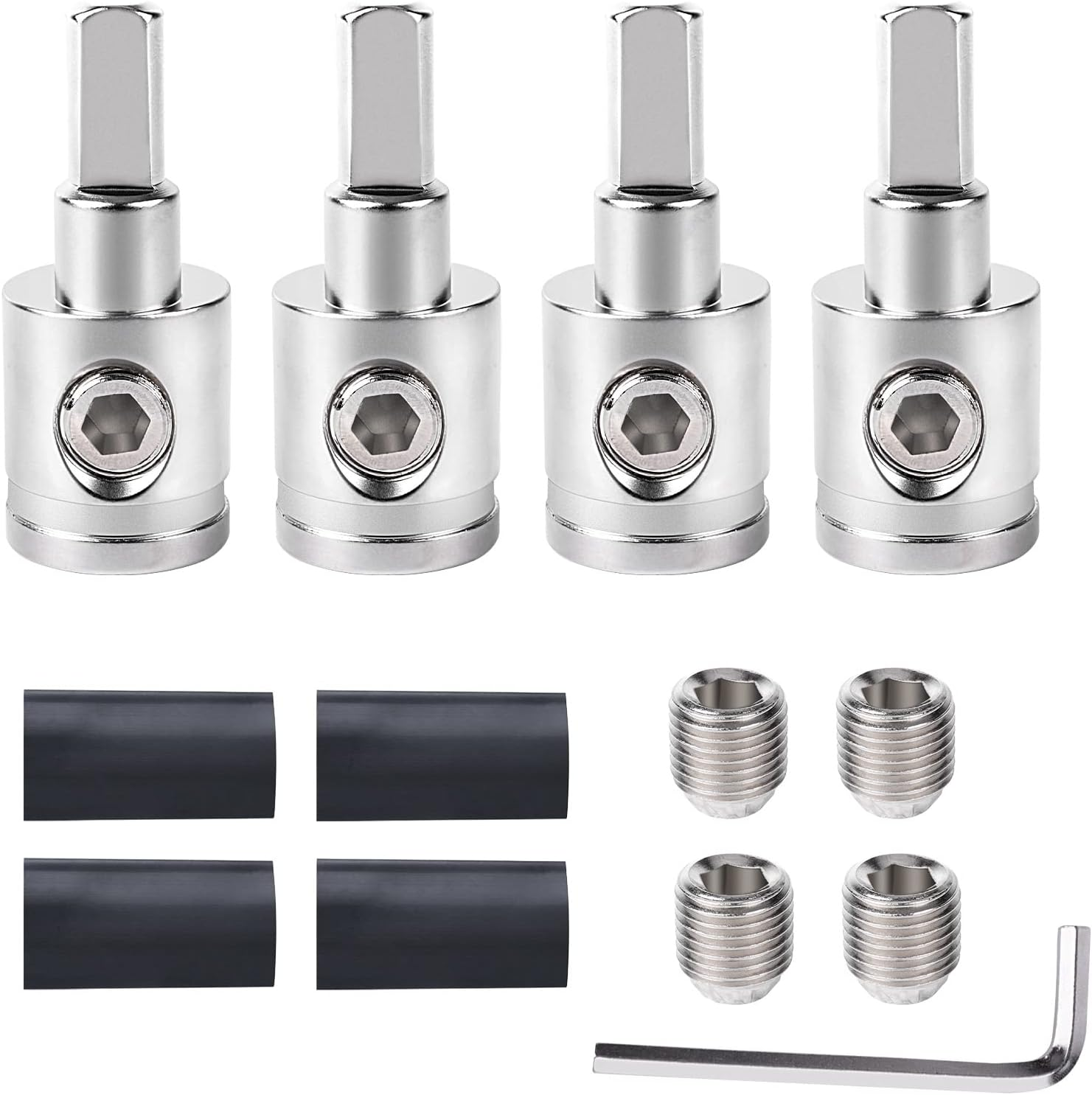 4PCS Heavy-Duty Car Stereo Audio Wire Reducer - 0 Gauge to 4 Gauge for Amp Input, AWG Pin Power & Ground Connection image number 3