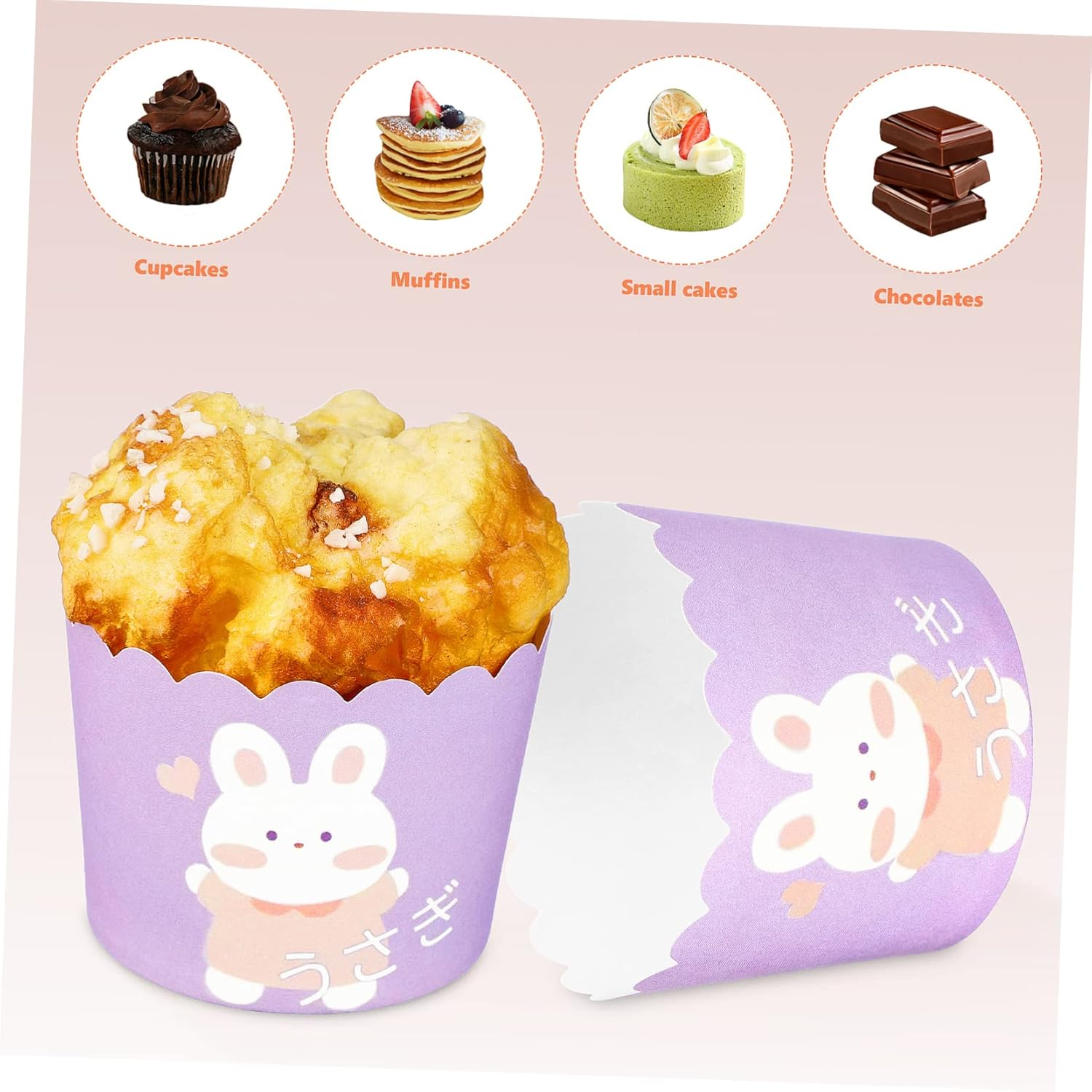 LABRIMP 100 Pack Pattern Muffin Cups Greaseproof Baking Cups for Cake Liners Party Christmas Supplies image number 5