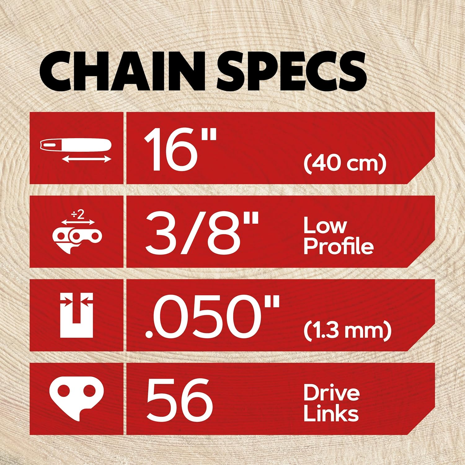 Oregon S56X3 3-Pack Advancecut Chainsaw Chains for 16-Inch Bar -56 Drive Links &ndash; Low-Kickback, Fits Husqvarna, Echo, Poulan, Wen and More image number 6