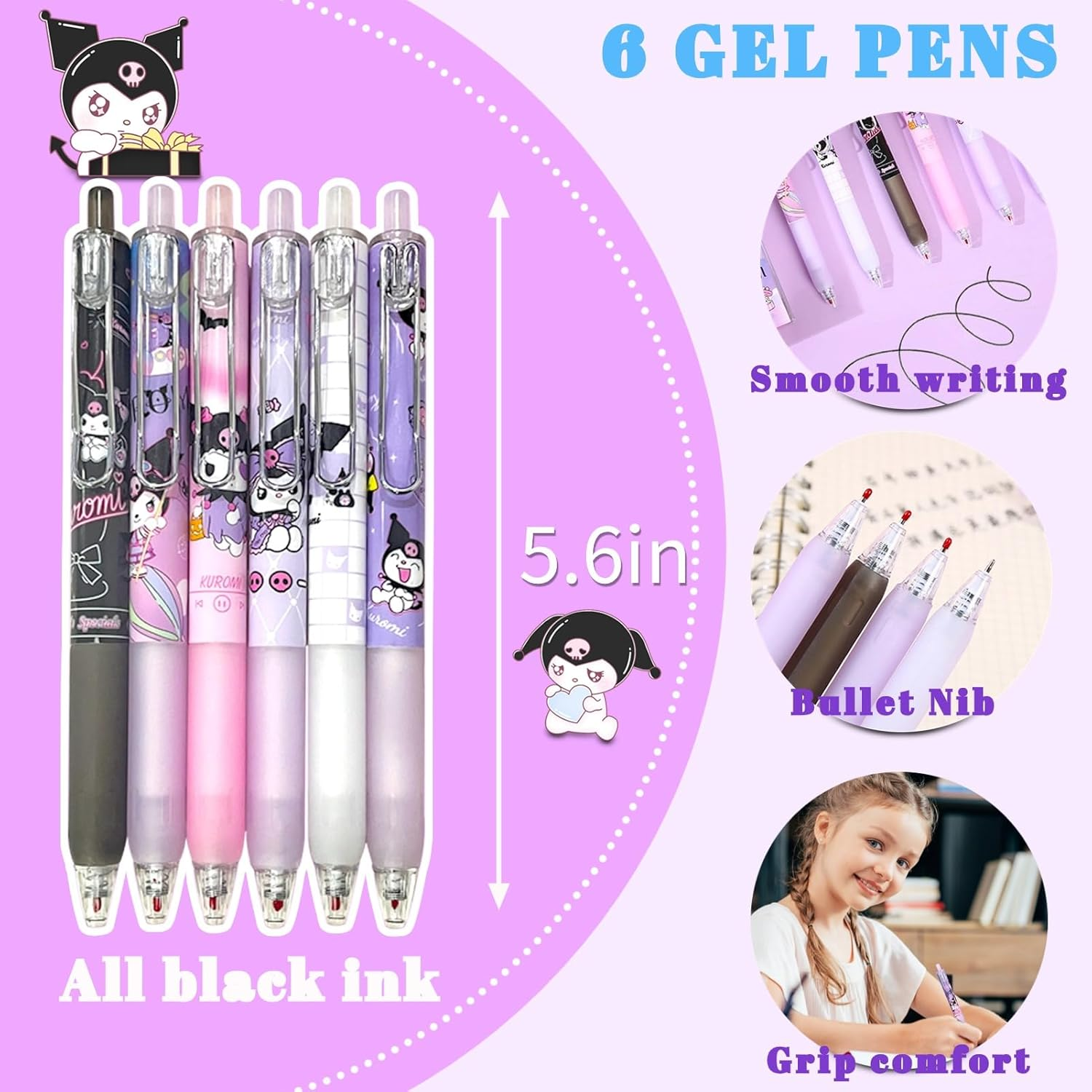 School Supplies Set Cute Stationery Gift Set Kawaii Back to School Including A5 Notebookpencil Casepens,Stickers,Id Badge Holderruler Eraser Perfect Easter Birthday Gifts for Kids image number 2