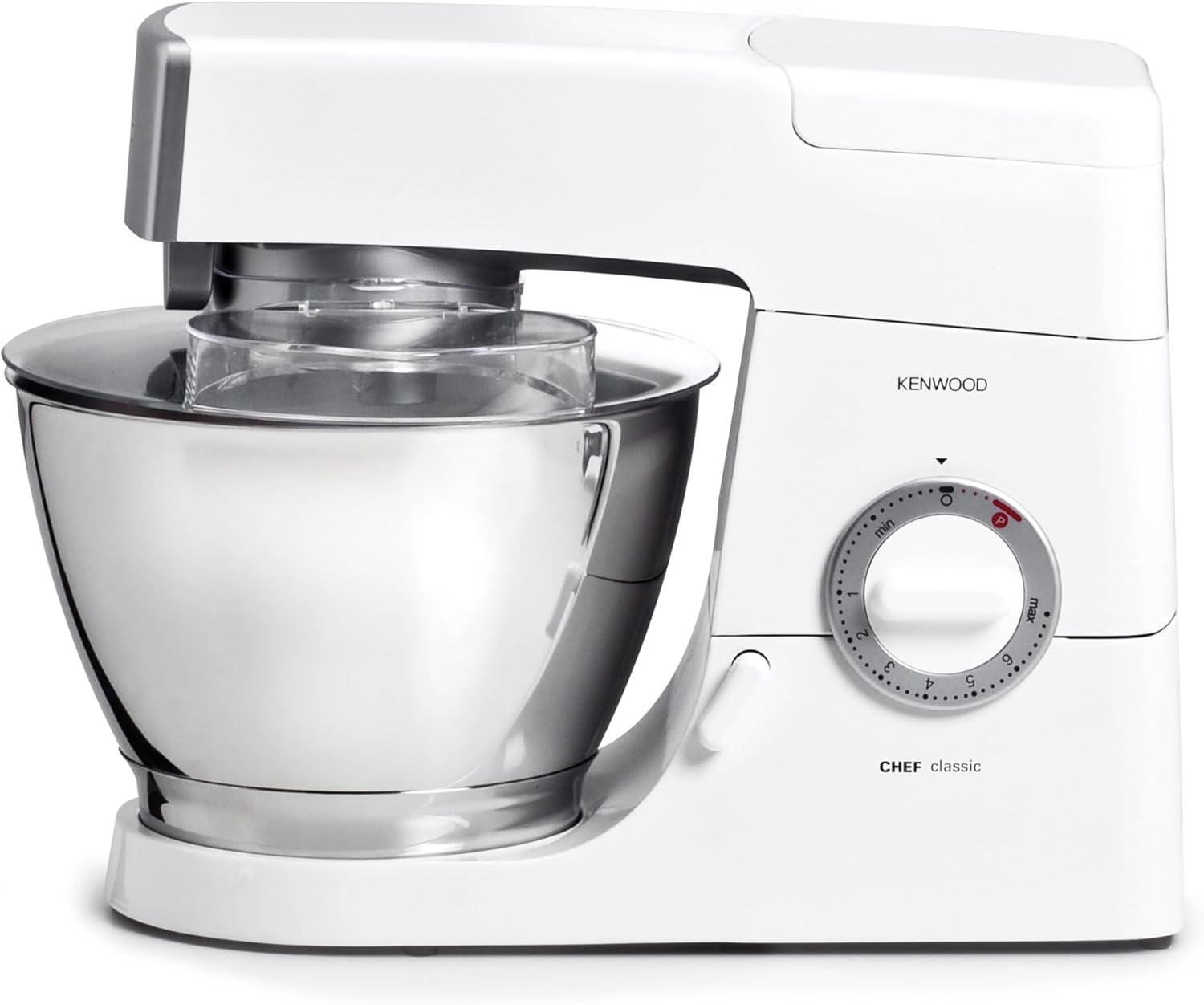 Kenwood Classic Chef Stand Mixer KM336, Kitchen Machine with Beater, Whisk and Dough Hook Attachments, 4.6L Dishwasher Safe Stainless Steel Bowl, White