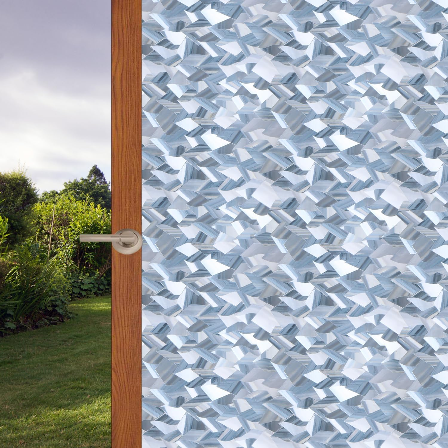 Arthome Privacy Window Film,45X254Cm 3D Crystal Window Tint,Refraction Glass Film,No Glue Remoable Static Cling Anti-Uv Window Sticker Self-Adhesive Vinyl Window Covering for Home Office Decor&hellip;