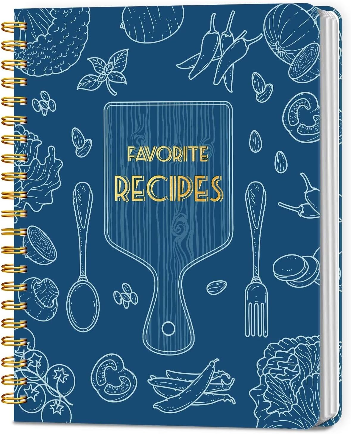 Lubudingjoy Blank Recipe Notebook to Write in Your Own Recipes, Full Page Sprial Hardcover Personal Recipe Organise, Recipe Journal Hold 140 Recipes (Black)