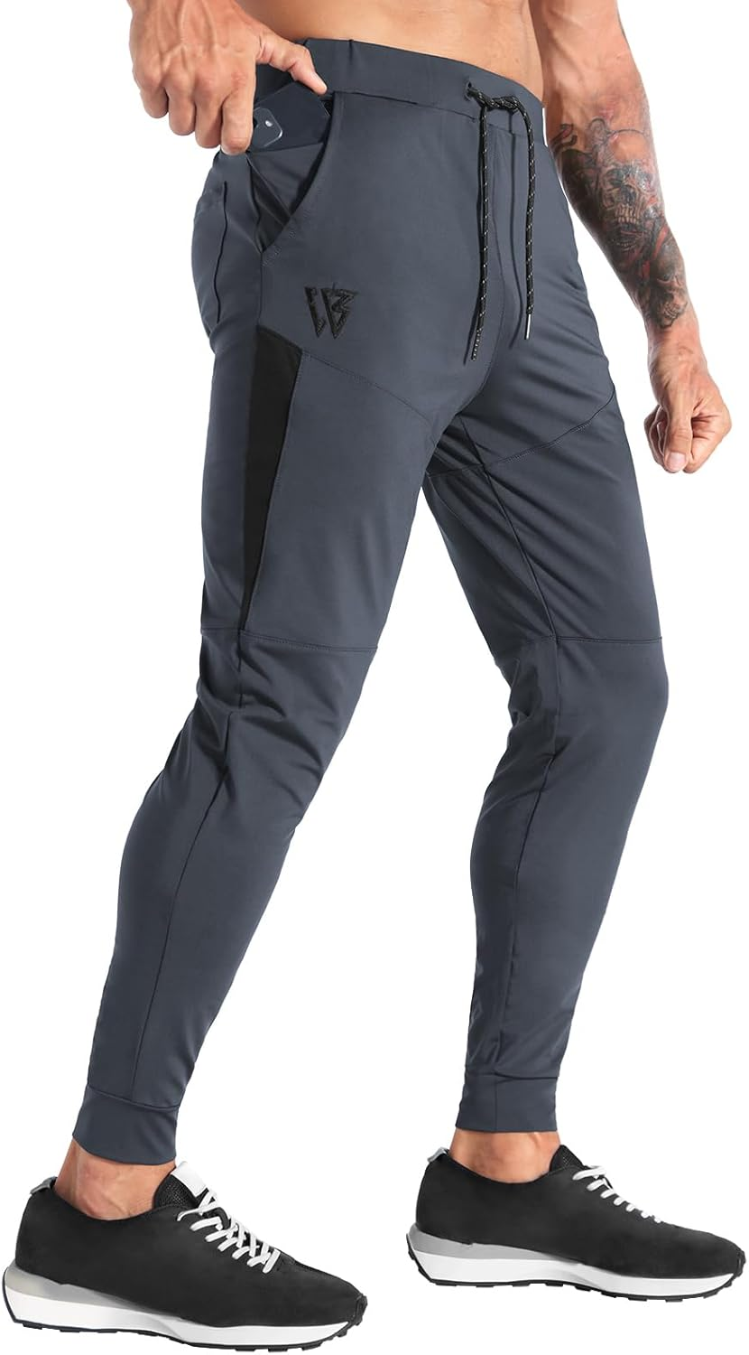 ZENWILL Men'S Lightweight Gym Track Pants,Mens Casual Athletic Workout Joggers Sweatpants with Zip Pockets image number 1