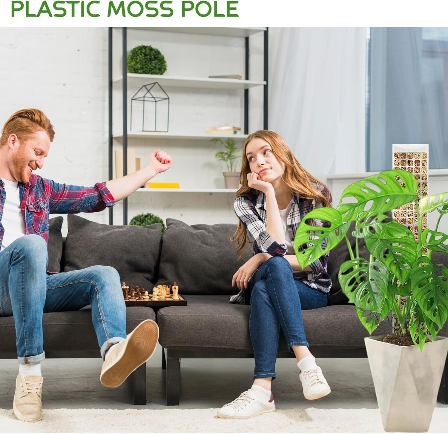 4 Pcs 24 Inch Plastic Moss Pole for Plants Monstera &ndash; Stackable Plant Support for Indoor Climbing Plants & Sphagnum Moss, Perfect for Your Green Oasis! image number 4