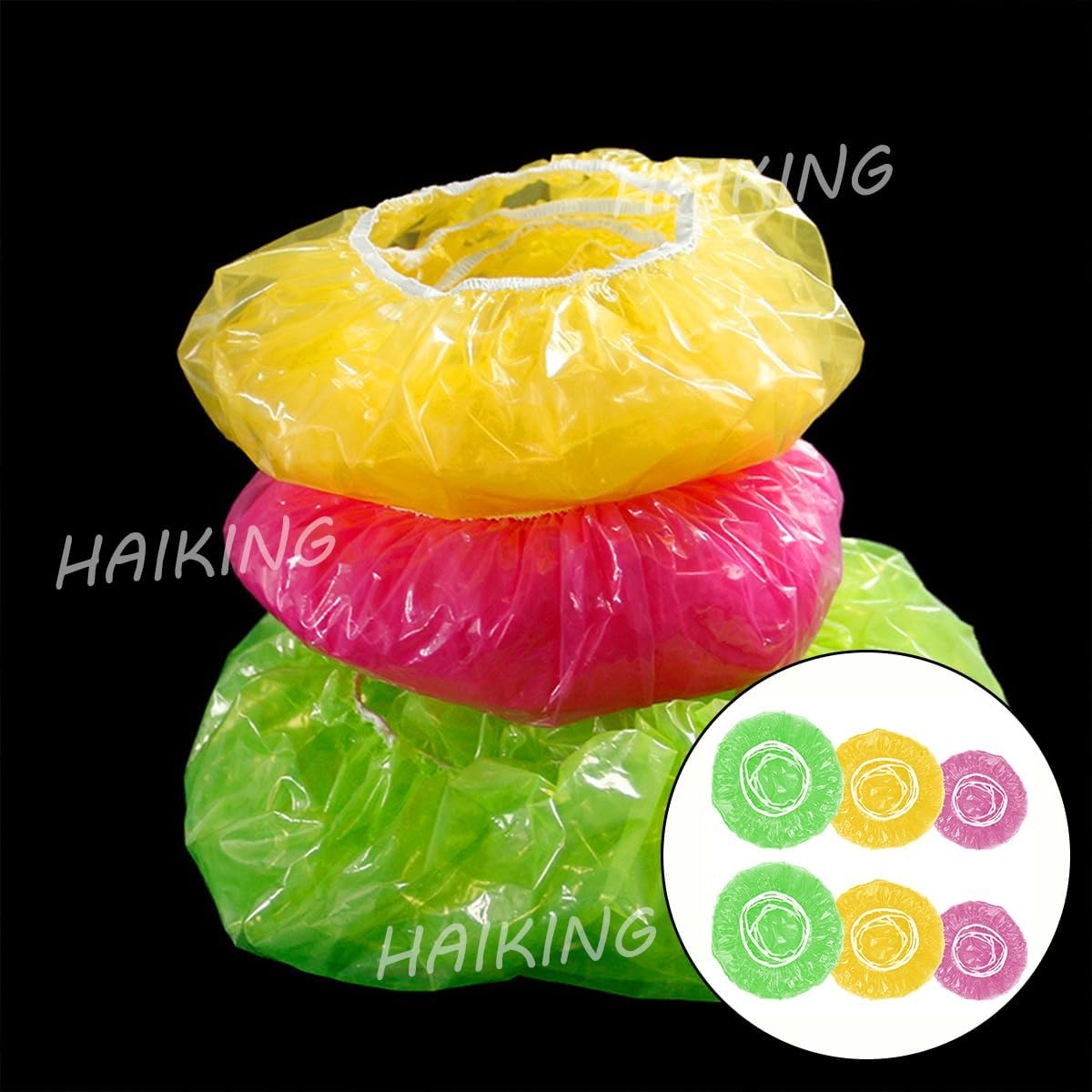 Food Storage Plastic Bowl Covers, 60 Pcs Reusable Colorful Elastic Food Covers for Kitchen, Outdoor Picnic (3 Sizes) image number 3