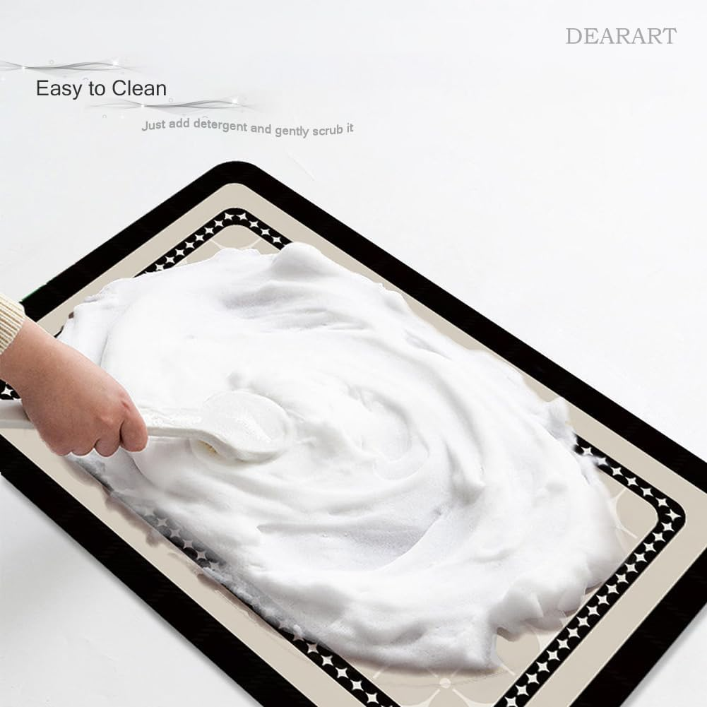 DEARART Bath Mat Bathroom Rug 60''W X 40''L Cm, Non Slip Absorbent Rugs, Thick Mats Carpet for Bathroom Floor Water Absorption, Comfortable and Dry Quickly, Set-5 image number 5