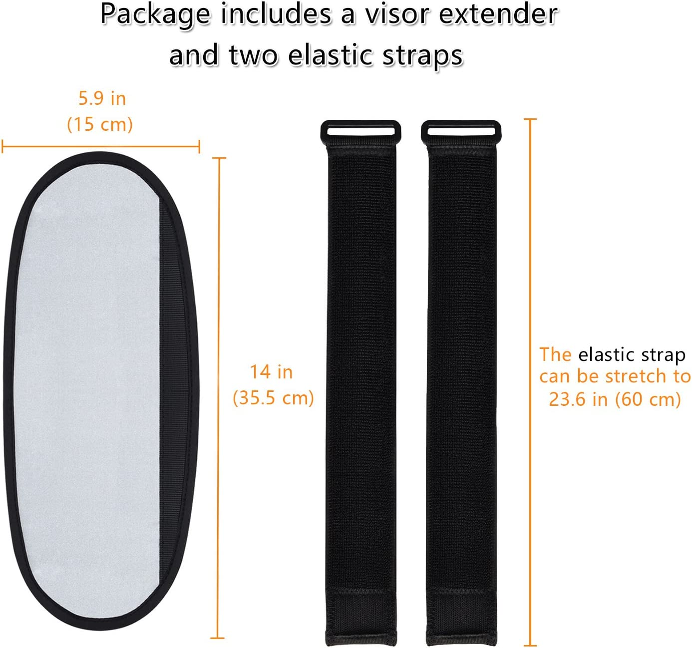 Car Window Sunshade WANPOOL Anti-Glare Anti-Dazzle Vehicle Visor Sunshade Extender Sun Blocker for Cars, Vans and Trucks (Silver) image number 2