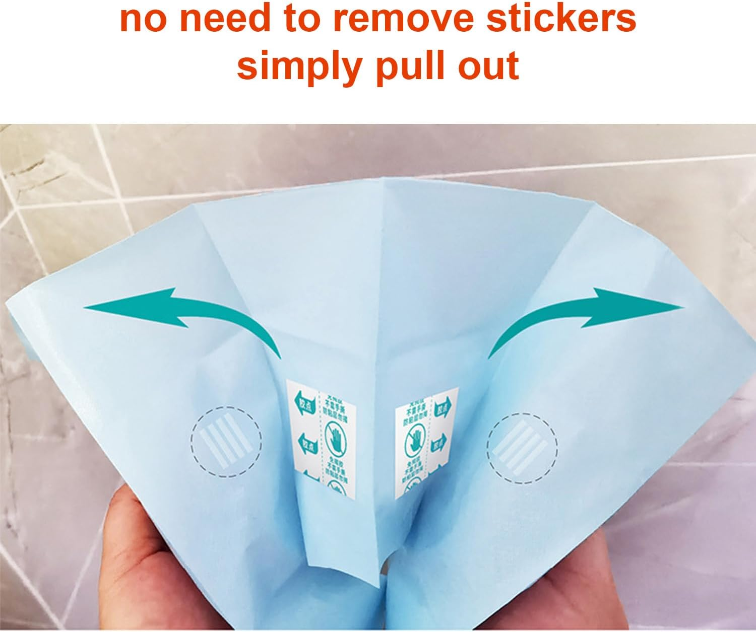 40 Pack Disposable Toilet Seat Covers XL - 16X24 Inch Quick-Stick Adhesive, Tear-Free Portable for Travel/Hospital/Outdoors image number 2