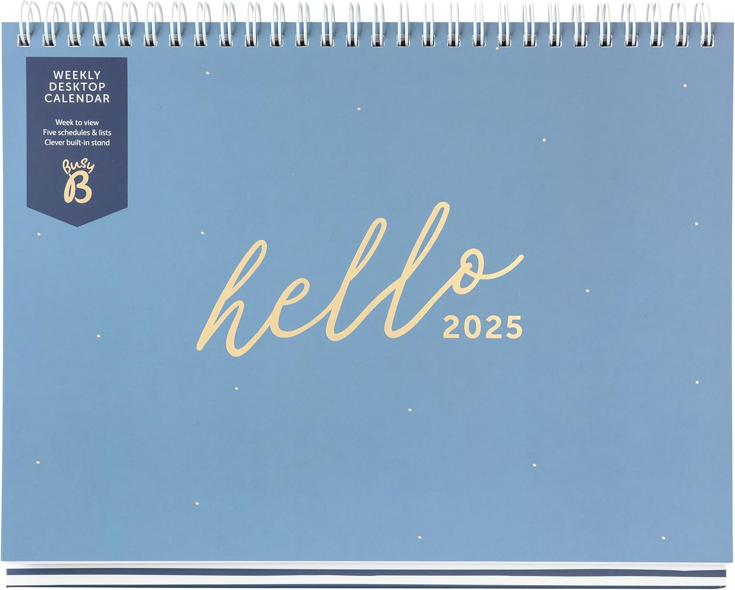 Busy B 2025 Weekly Desk Calendar &ndash; Jan-Dec Blue 2025 Calendar with Built-In Stand & Flip-Top Binding &ndash; 5 Schedule Work Calendar for Office or Home - Planner for Organised Planning image number 2
