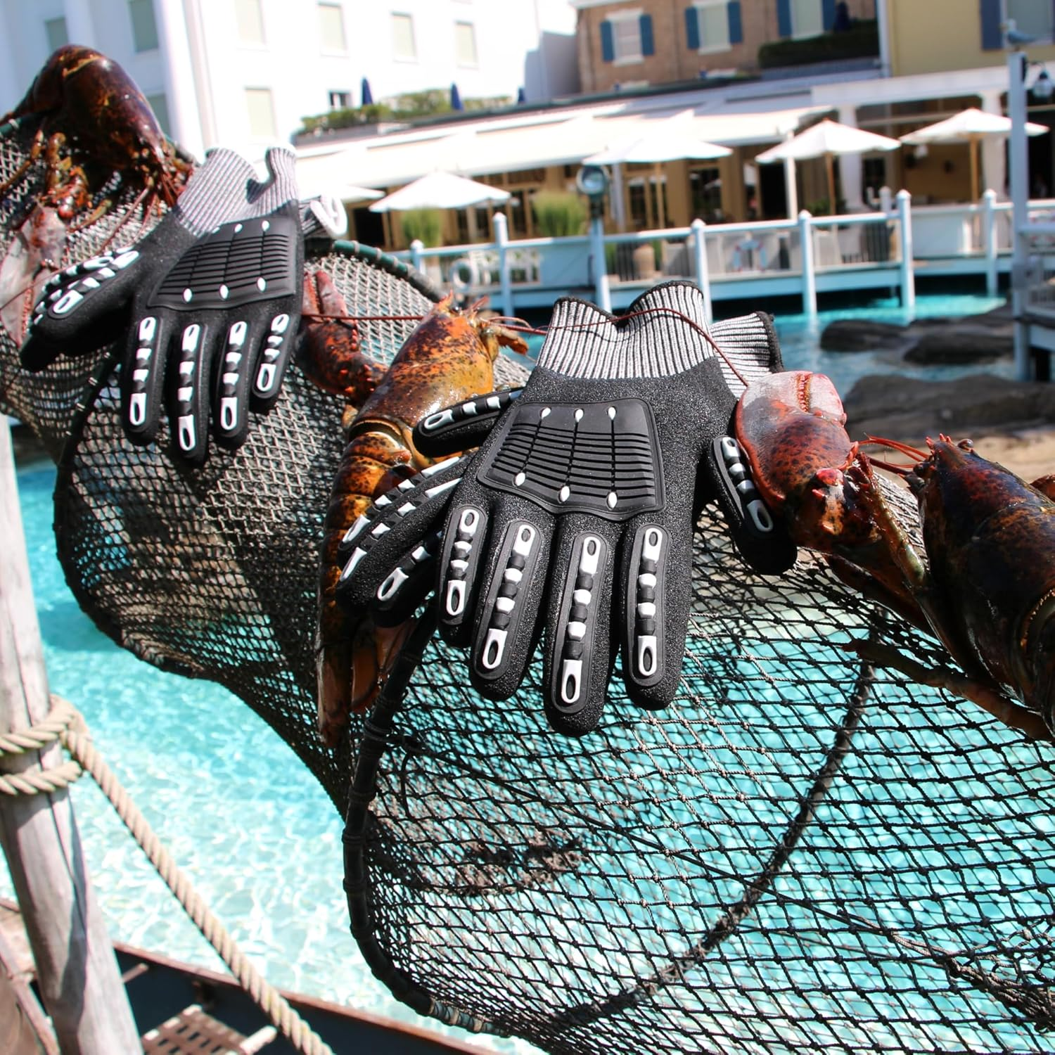Fully Coated Lobster Gloves for Diving - Puncture and Cut Resistant, Spearfishing, Sea Urchin, Crab Harvesting, Catching, Lobstering - with Gloves Clip Gift image number 2