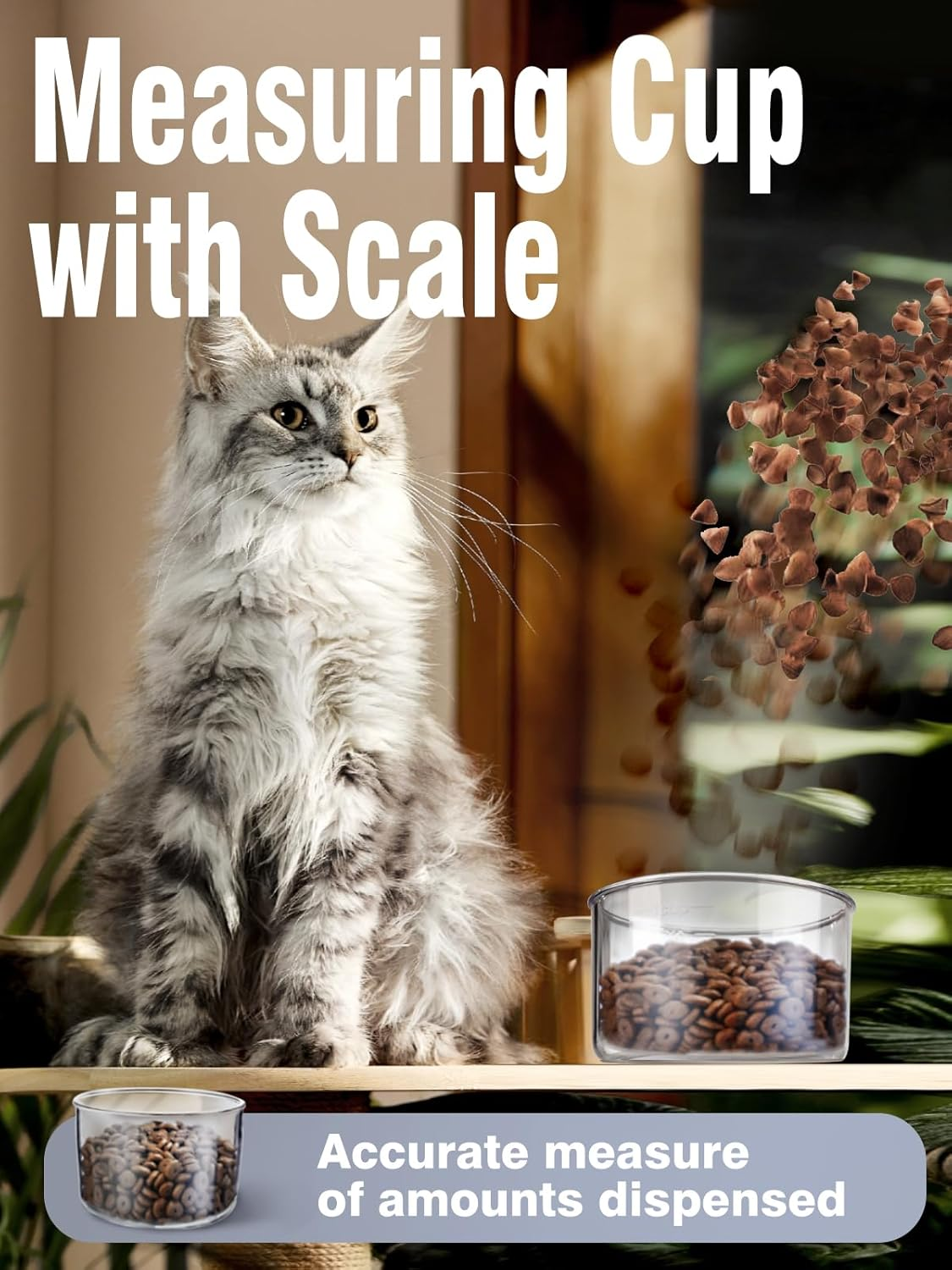 Airtight Dog Food Storage Container with Handle,Dog Treat Container with Measuring Cup,Dry Pet Food Storage Bin for Dogs,Cats,And Birds (3.5L) image number 1