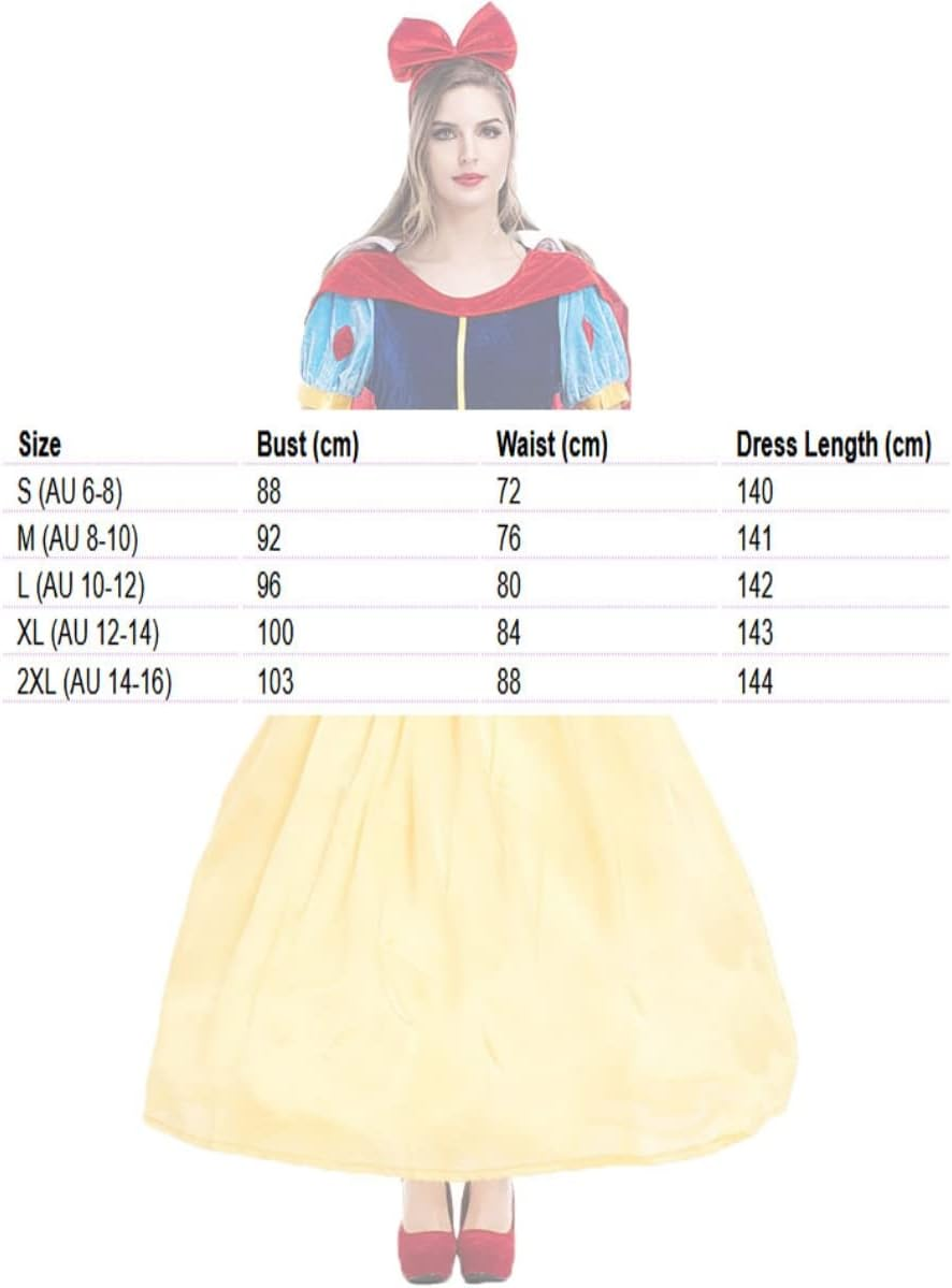 Snow White Princess Long Dress Costume Holloween Fairytale Theme Party Fancy Dress Book Week image number 3