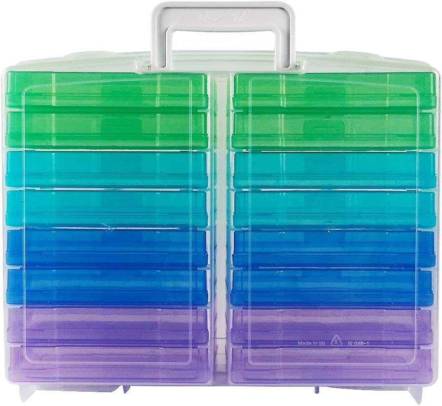 Novelinks Transparent 4" X 6" Photo Storage Boxes - 16 Inner Photo Organizer Cases Photo Keeper Picture Storage Containers Box for Photos (Cool-Colored) - Color - 2Pack image number 4