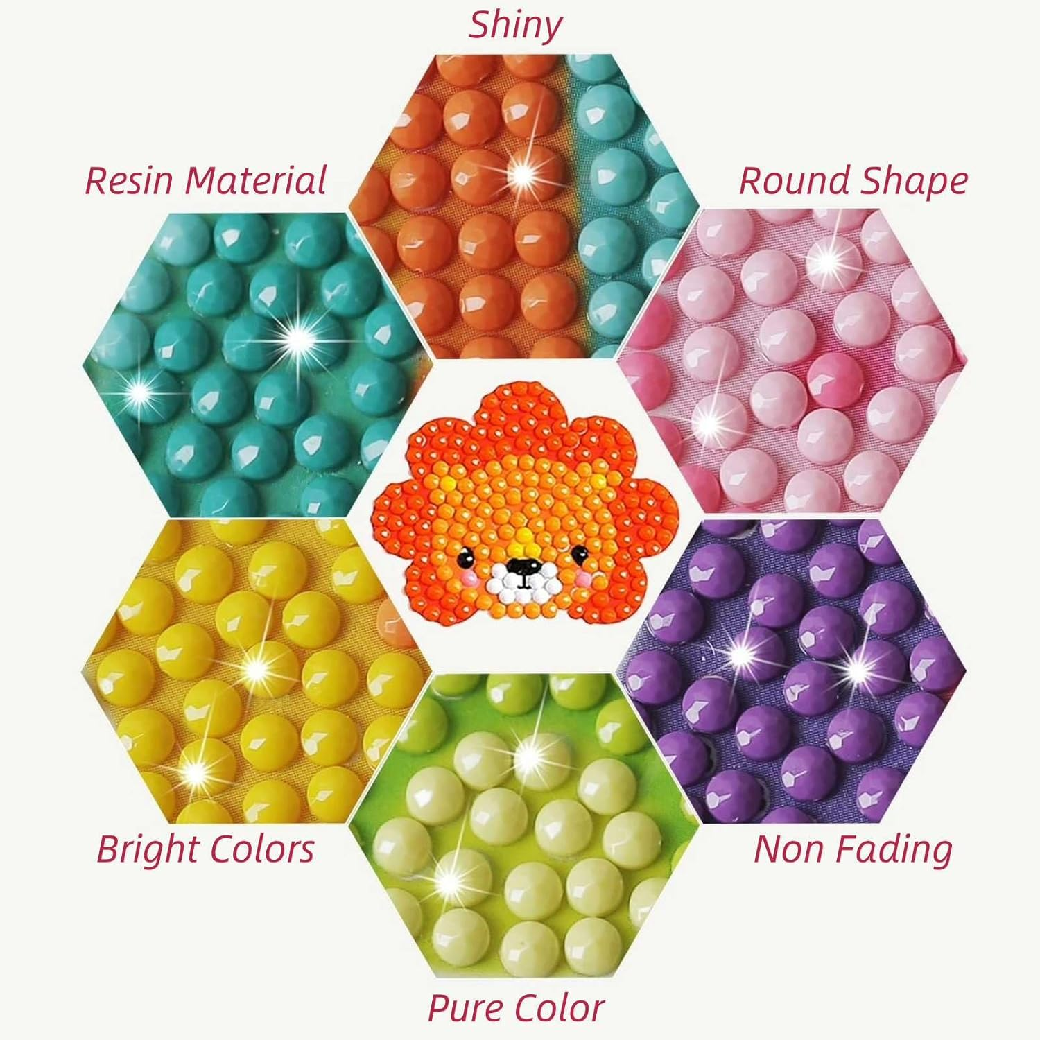 Hilleo Diamond Art Kits for Kids Adults Beginner 24Pcs DIY Animal Stickers Diamond Painting Kit Gem Art for Kids Boys Girls